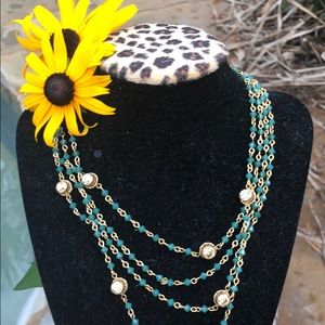 VSA Stunning Gold and Jade Green Necklace!!